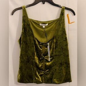 Vigoss Velvet Tank Top in Olive
